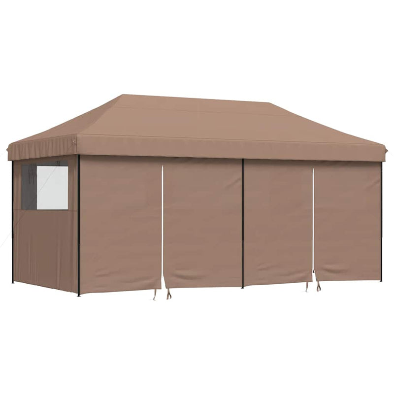 Load image into Gallery viewer, Vidaxl partytent inklapbaar pop-up met 4 zijwanden bruin
