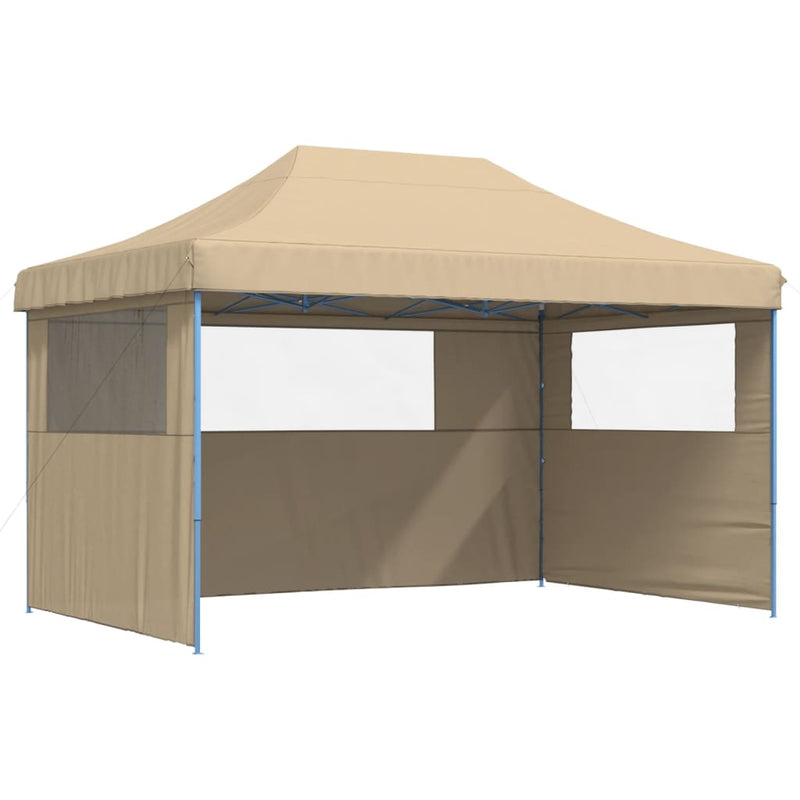 Load image into Gallery viewer, Vidaxl partytent inklapbaar pop-up met 3 zijwanden beige
