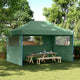 Vidaxl partytent inklapbaar pop-up met 3 zijwanden groen
