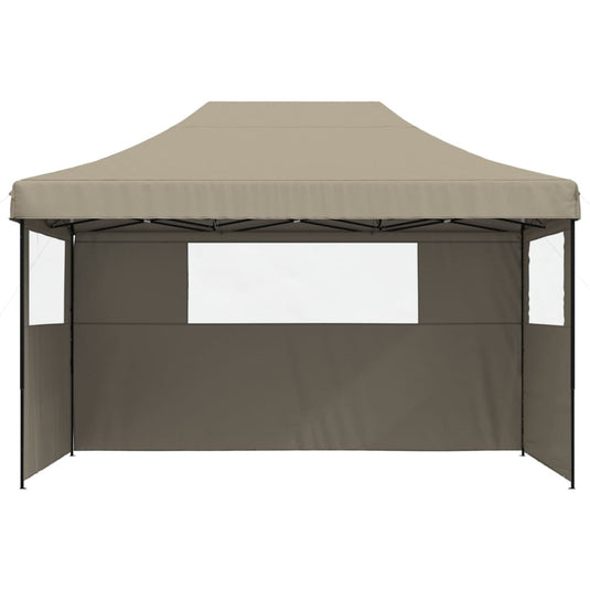 Vidaxl partytent inklapbaar pop-up met 3 zijwanden taupe