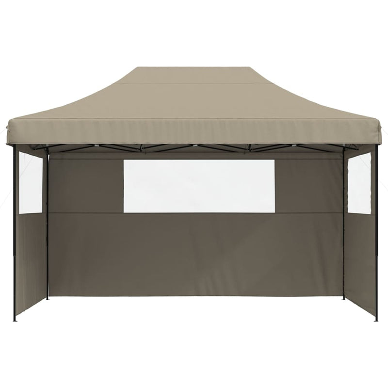 Load image into Gallery viewer, Vidaxl partytent inklapbaar pop-up met 3 zijwanden taupe
