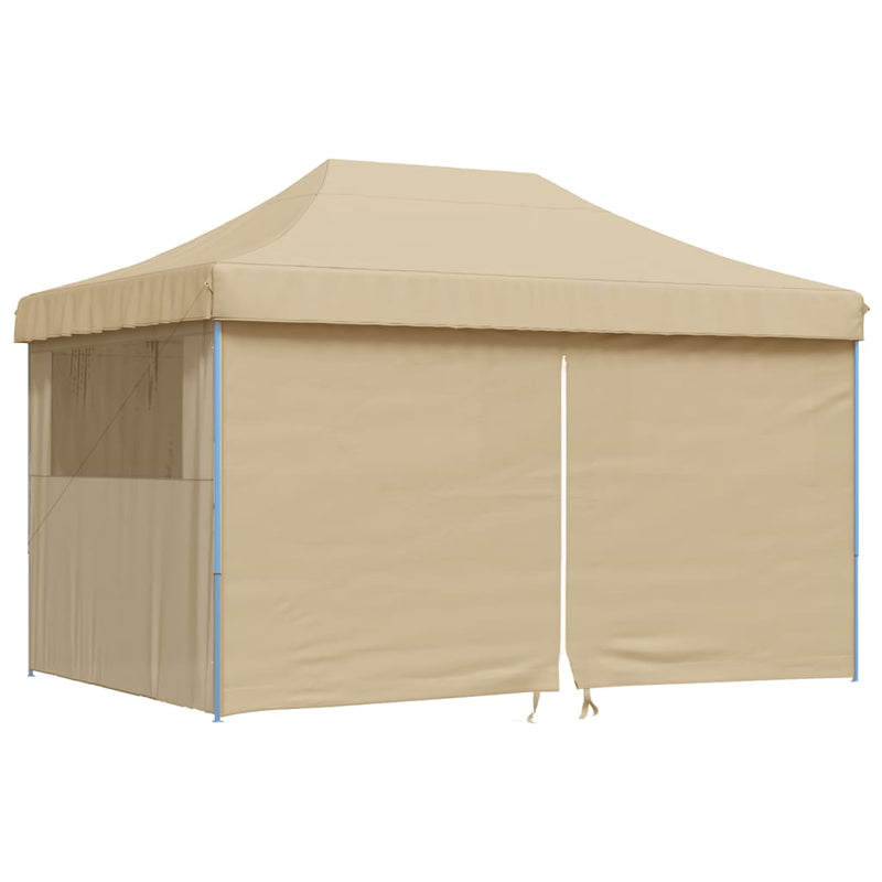 Afbeelding laden in galerijviewer, Vidaxl partytent inklapbaar pop-up met 4 zijwanden beige

