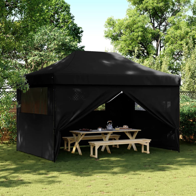 Load image into Gallery viewer, Vidaxl partytent inklapbaar pop-up met 4 zijwanden zwart
