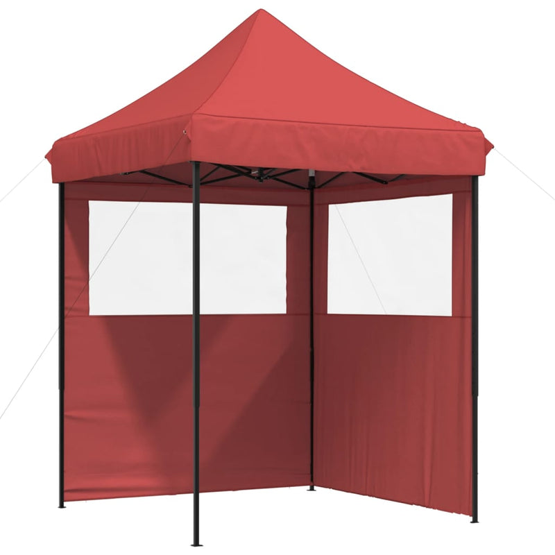 Load image into Gallery viewer, VidaXL Partytent inklapbaar pop-up met 2 zijwanden bordeauxrood
