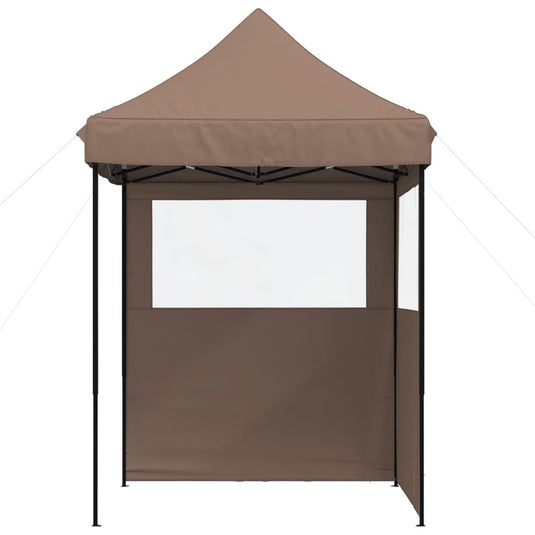 Vidaxl partytent inklapbaar pop-up met 2 zijwanden bruin
