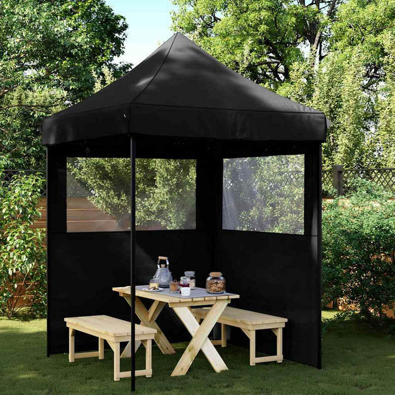 Chargez l'image dans la visionneuse de la galerie, Vidaxl partytent inklapbaar pop-up met 2 zijwanden zwart
