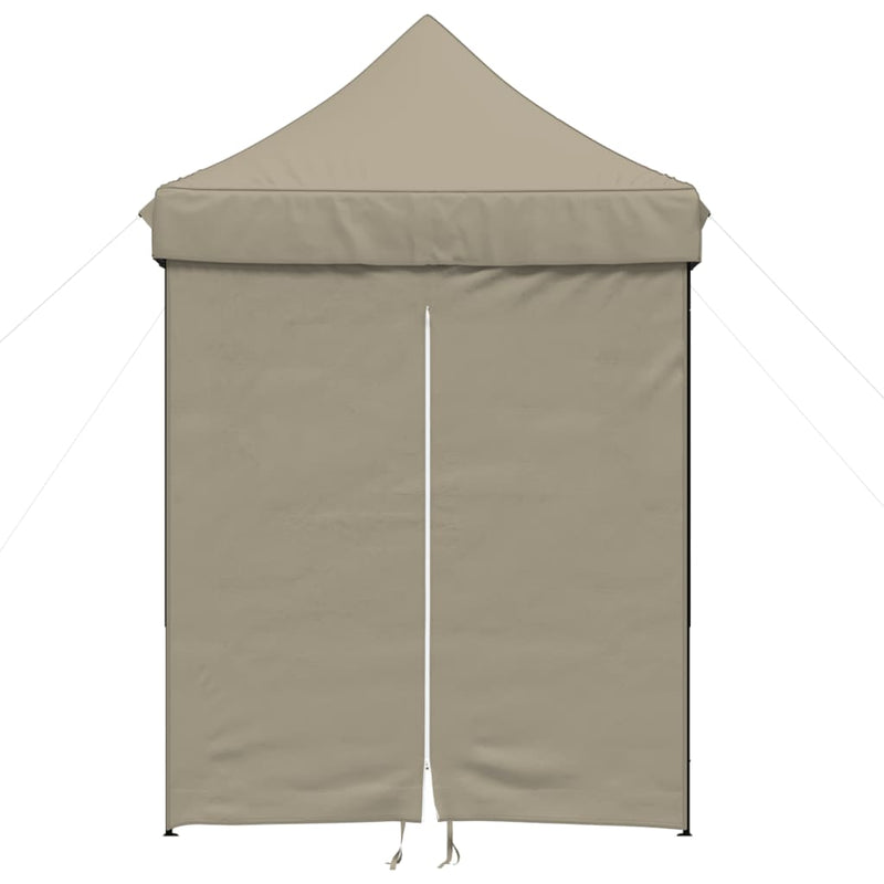 Cargue la imagen en el visor de la galería, Vidaxl partytent inklapbaar pop-up met 4 zijwanden taupe

