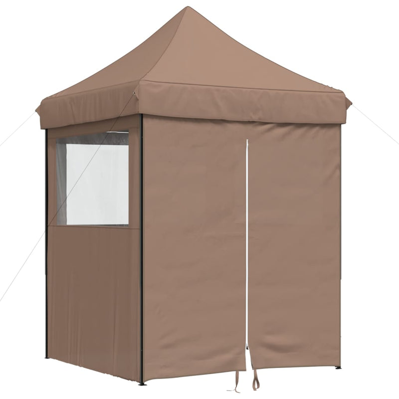 Laden Sie das Bild in Galerie -Viewer, Vidaxl partytent inklapbaar pop-up met 4 zijwanden bruin
