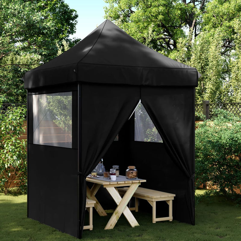 Chargez l'image dans la visionneuse de la galerie, Vidaxl partytent inklapbaar pop-up met 4 zijwanden zwart
