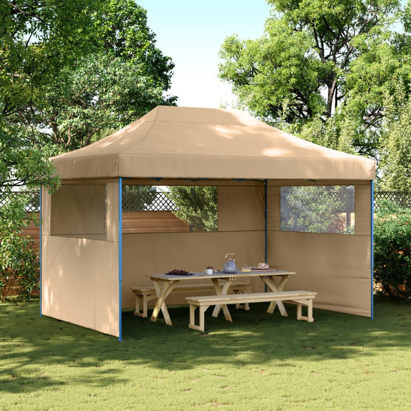 Chargez l'image dans la visionneuse de la galerie, Vidaxl partytent inklapbaar pop-up met 3 zijwanden beige
