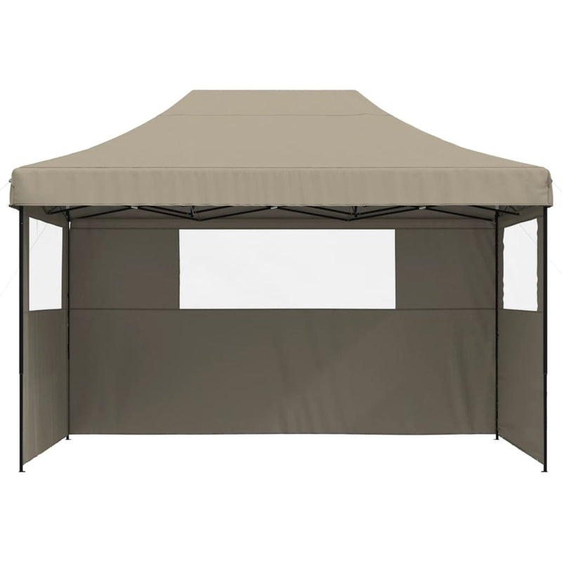 Load image into Gallery viewer, Vidaxl partytent inklapbaar pop-up met 3 zijwanden taupe
