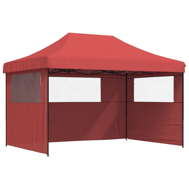 Load image into Gallery viewer, Vidaxl partytent inklapbaar pop-up met 3 zijwanden bordeauxrood
