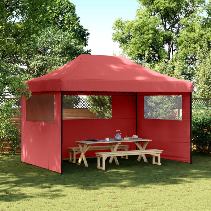 Load image into Gallery viewer, Vidaxl partytent inklapbaar pop-up met 3 zijwanden bordeauxrood
