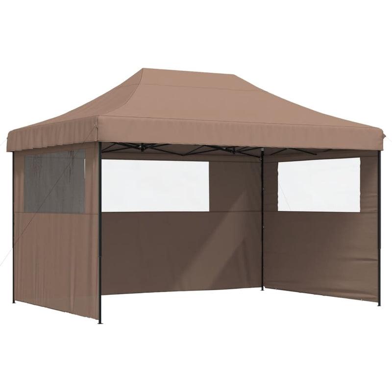 Load image into Gallery viewer, Vidaxl partytent inklapbaar pop-up met 3 zijwanden bruin

