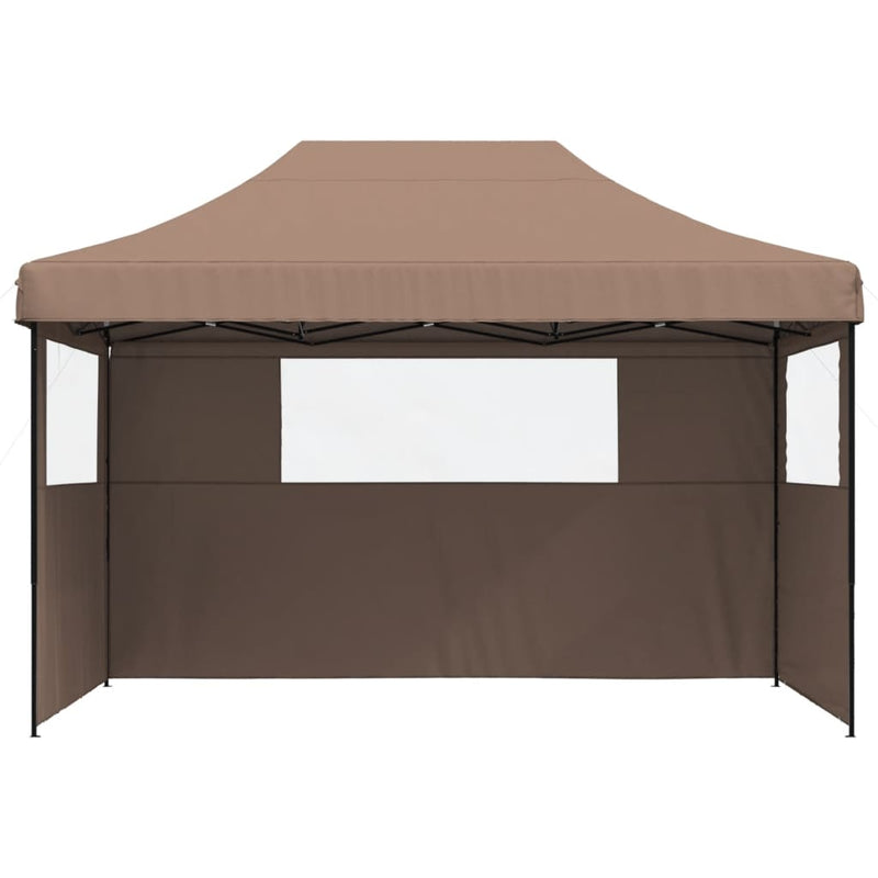 Load image into Gallery viewer, Vidaxl partytent inklapbaar pop-up met 3 zijwanden bruin
