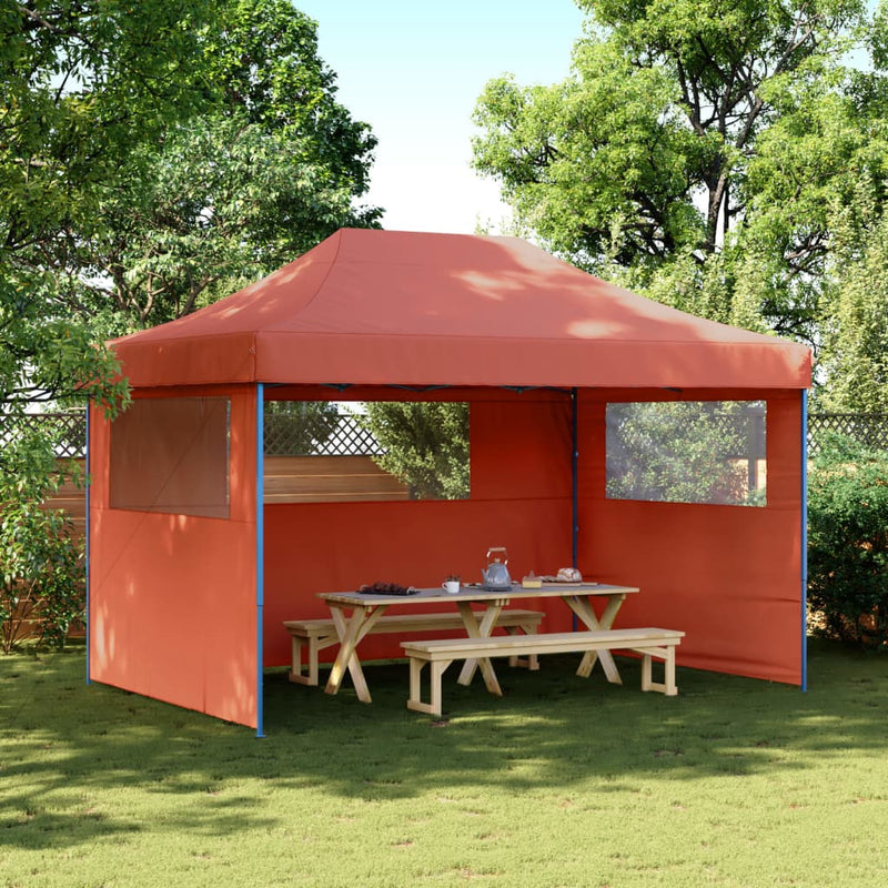 Load image into Gallery viewer, Vidaxl partytent inklapbaar pop-up met 3 zijwanden terracottakleurig

