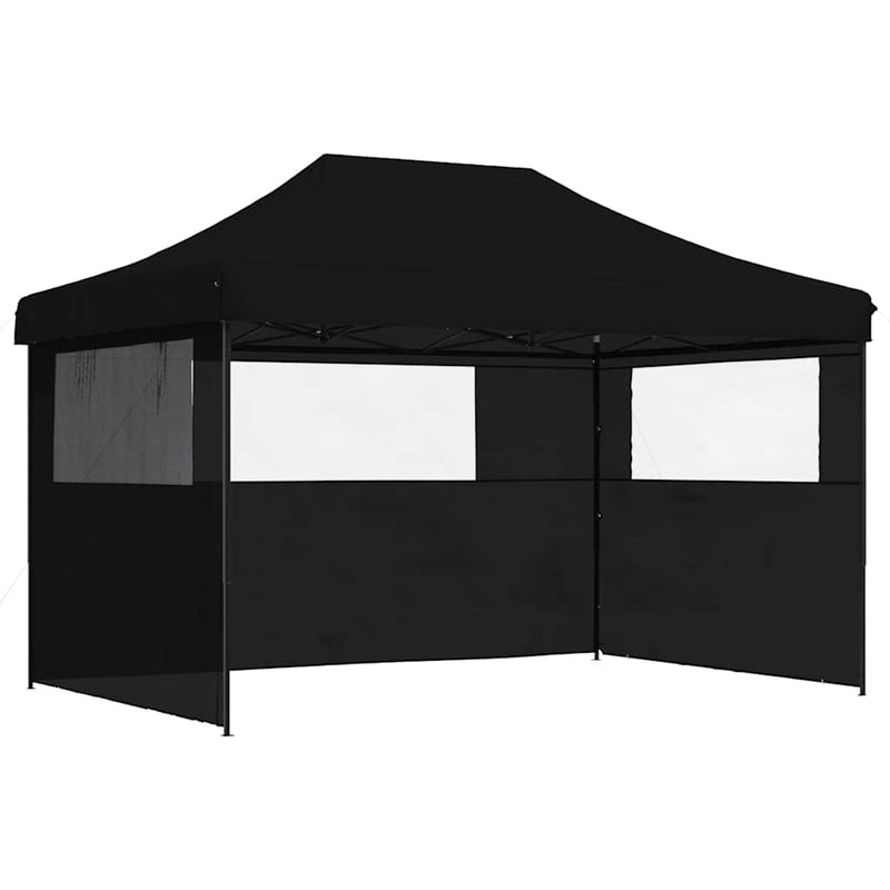 Load image into Gallery viewer, Vidaxl partytent inklapbaar pop-up met 3 zijwanden zwart
