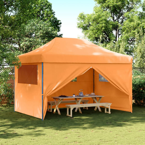 VidaXL Partytent inklapbaar pop-up met 4 zijwanden oranje