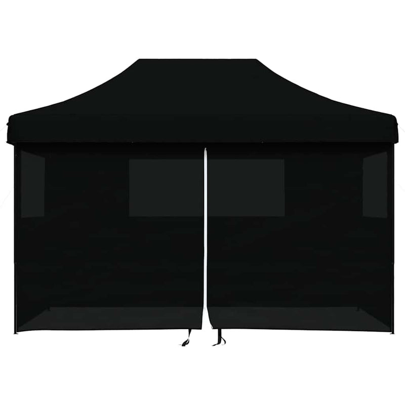 Afbeelding laden in galerijviewer, Vidaxl partytent inklapbaar pop-up met 4 zijwanden zwart
