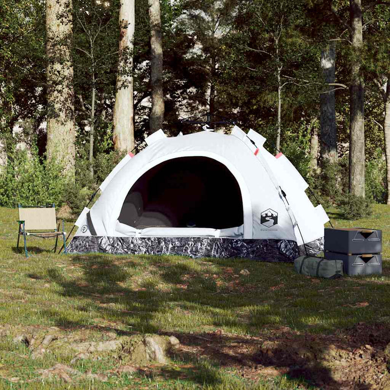 Load image into Gallery viewer, Vidaxl tent 4-persoons snelontgrendeling verduisterende stof wit
