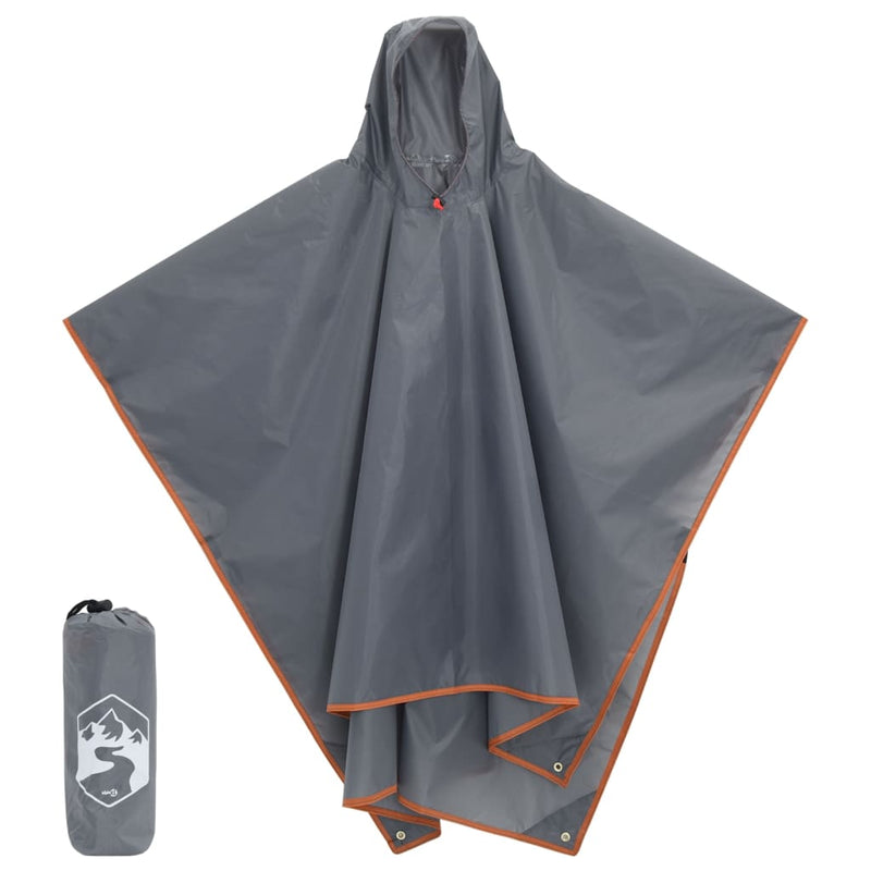Load image into Gallery viewer, Vidaxl regenponcho met capuchon 2-in-1 ontwerp 223x145 cm grijs oranje
