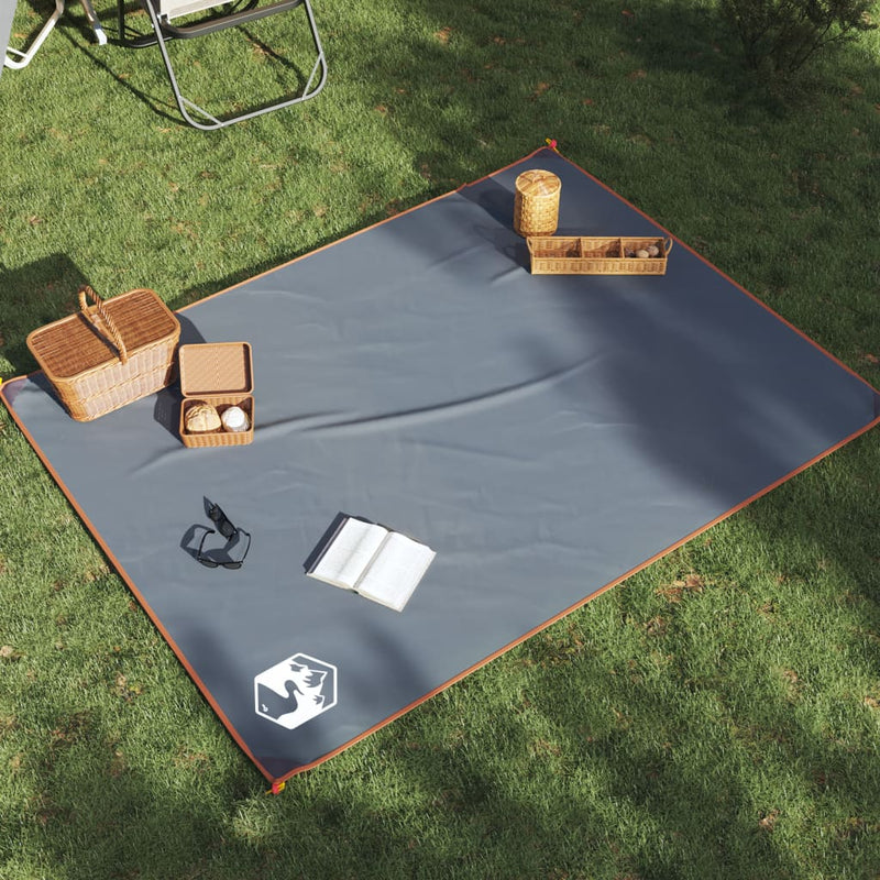 Load image into Gallery viewer, Vidaxl picknickkleed met haringen 205x155 cm grijs en oranje
