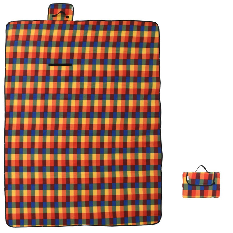 Load image into Gallery viewer, Vidaxl picknickkleed opvouwbaar geruit 200x150 cm fluweel meerkleurig
