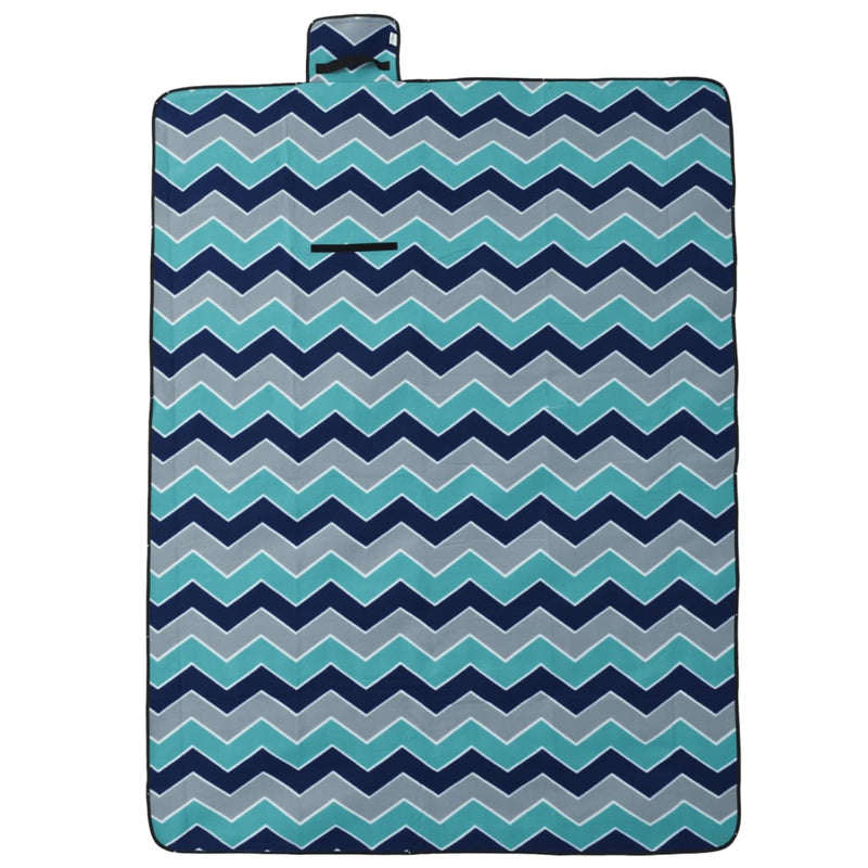 Load image into Gallery viewer, Vidaxl picknickkleed opvouwbaar golven 200x150 cm fluweel blauw
