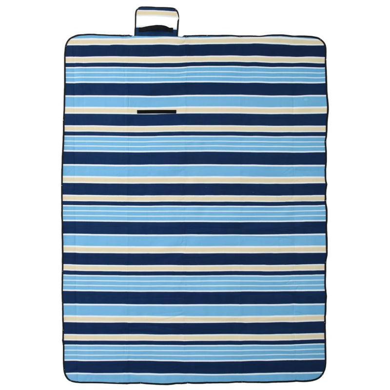 Load image into Gallery viewer, Vidaxl picknickkleed opvouwbaar gestreept 200x150 cm fluweel blauw wit
