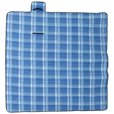 Vidaxl picknickkleed opvouwbaar geruit 200x200 cm fluweel blauw