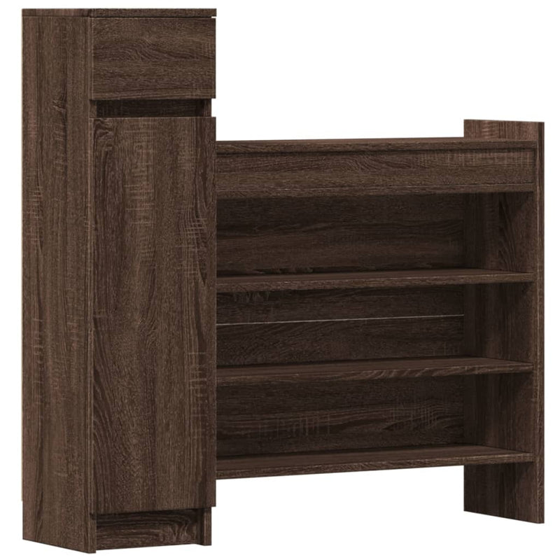 Load image into Gallery viewer, VidaXL Schoenenkast 100,5x28x100 cm bewerkt hout bruin eikenkleurig
