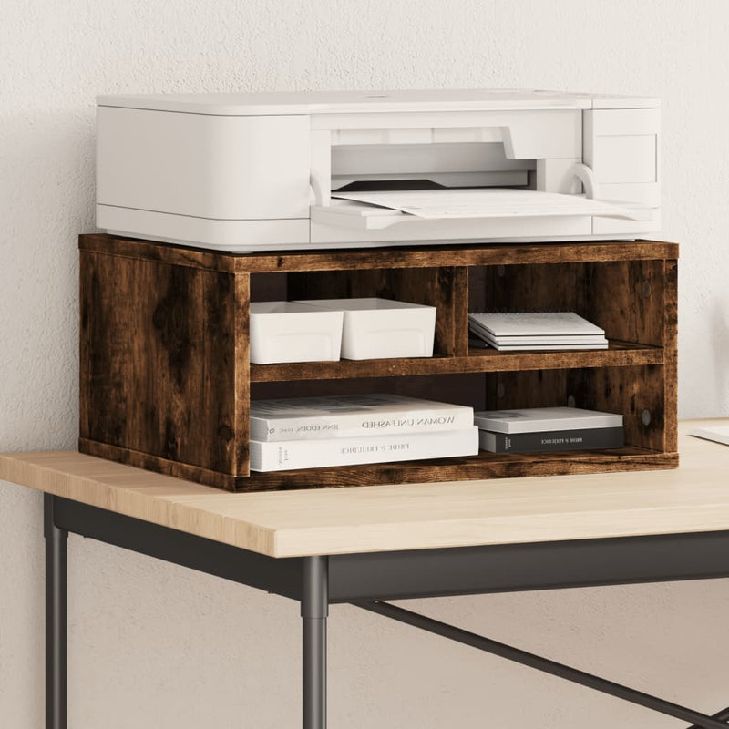 Load image into Gallery viewer, Vidaxl printerkastje 49x40x22,5 cm bewerkt hout gerookt eikenkleurig
