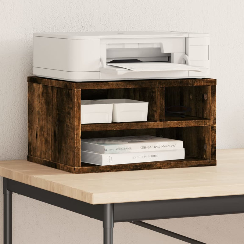 Load image into Gallery viewer, Vidaxl printerkastje 40x32x22,5 cm bewerkt hout gerookt eikenkleurig
