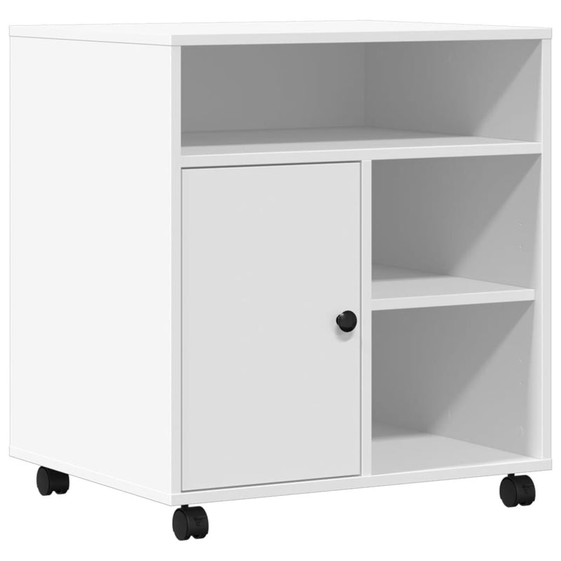 Load image into Gallery viewer, Vidaxl printerkastje met wielen 60x50x67 cm wit
