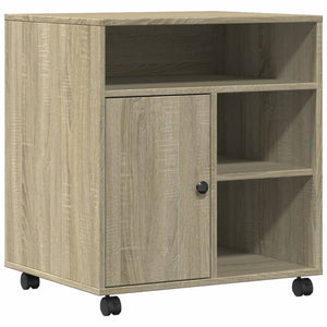 Vidaxl printerkastje met wielen 60x50x67 cm sonoma eikenkleurig