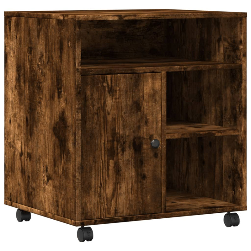 Load image into Gallery viewer, Vidaxl printerkastje met wielen 60x50x67 cm gerookt eikenkleurig
