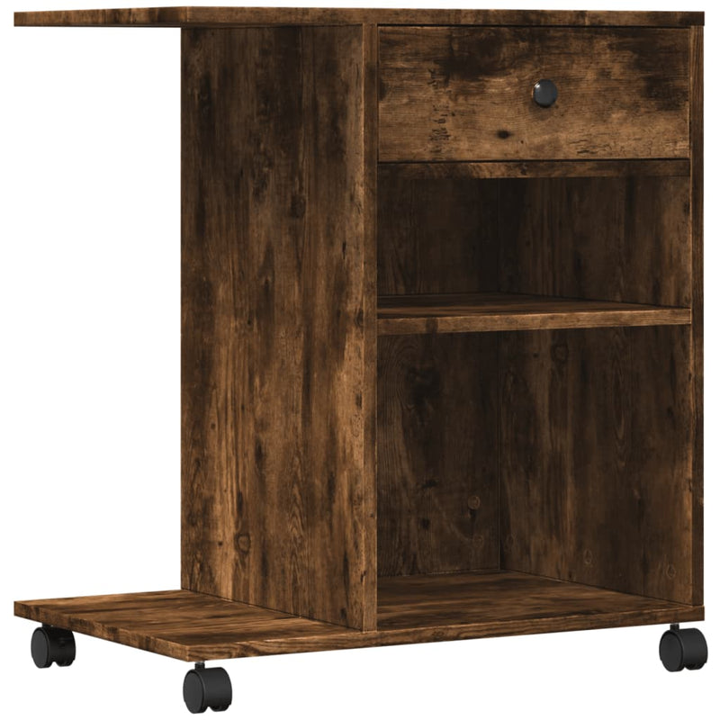 Load image into Gallery viewer, Vidaxl printerkastje met wielen 60x40x68,5 cm gerookt eikenkleurig
