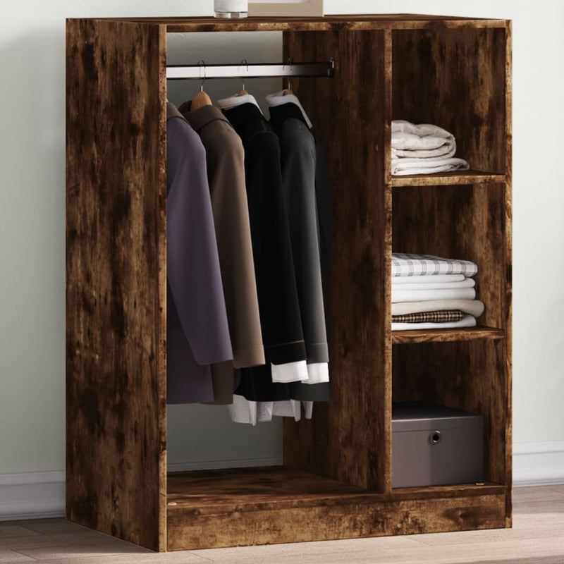 Load image into Gallery viewer, Vidaxl kledingkast 77x48x102 cm bewerkt hout gerookt eikenkleurig
