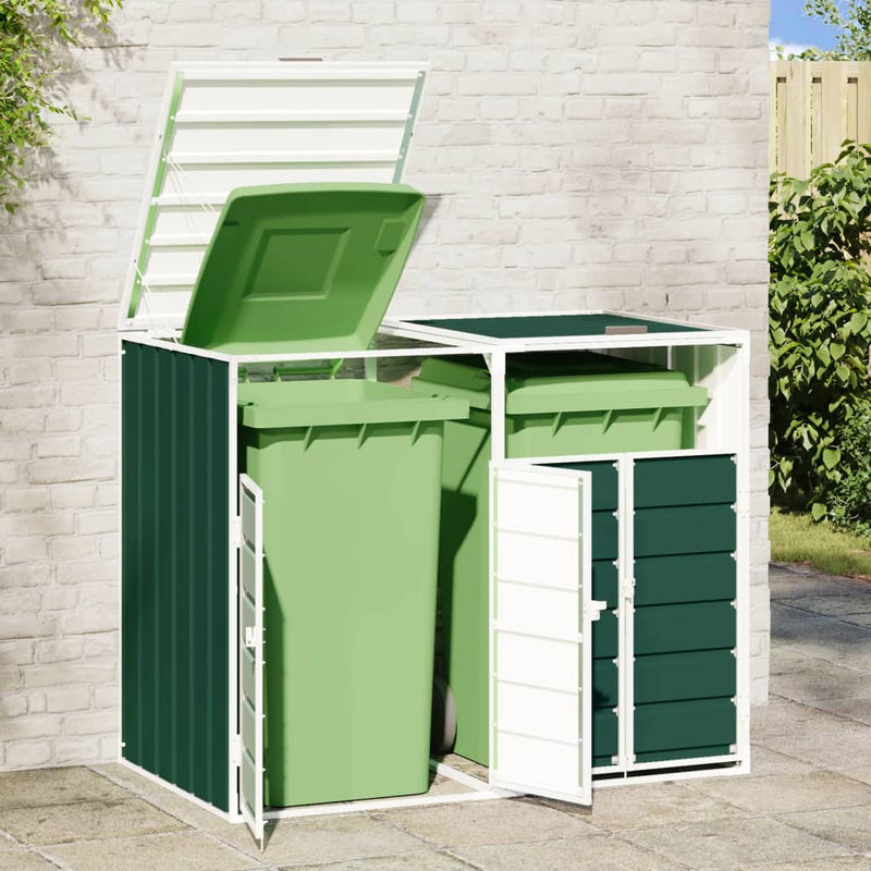 Load image into Gallery viewer, Vidaxl containerberging voor 2 containers 144x81x113 cm staal groen
