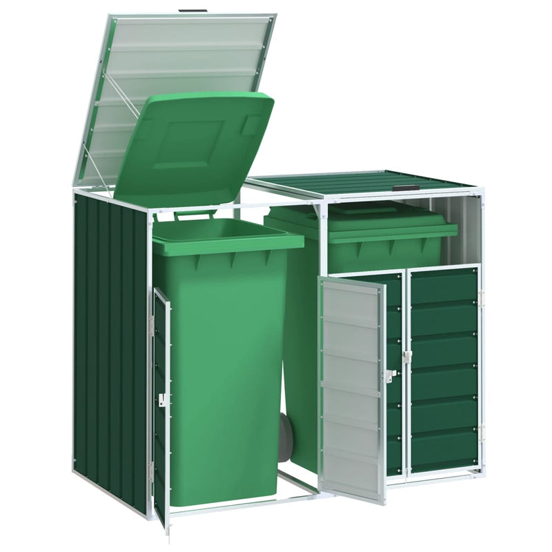 Load image into Gallery viewer, Vidaxl containerberging voor 2 containers 144x81x113 cm staal groen
