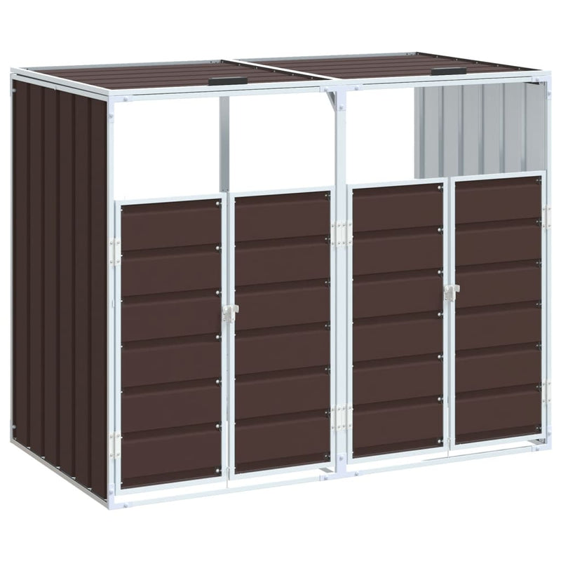 Load image into Gallery viewer, Vidaxl containerberging voor 2 containers 144x81x113 cm staal bruin
