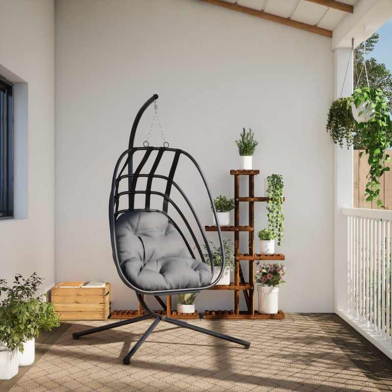 Load image into Gallery viewer, Vidaxl hangende egg chair met standaard antraciet staal
