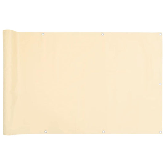 Vidaxl balkonscherm 1000x75 cm pvc crèmekleurig