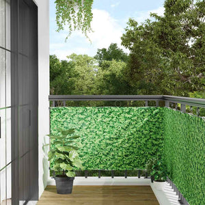 Vidaxl balkonscherm plantpatroon 300x75 cm pvc groen