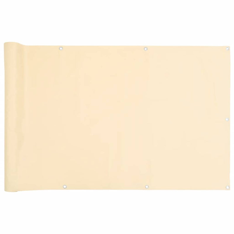 Afbeelding laden in galerijviewer, Vidaxl balkonscherm 500x90 cm pvc crèmekleurig
