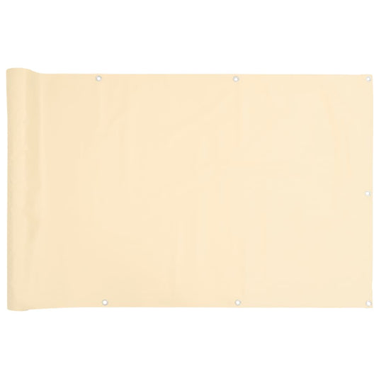 Vidaxl balkonscherm 1000x90 cm pvc crèmekleurig