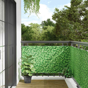 Vidaxl balkonscherm plantpatroon 300x90 cm pvc groen