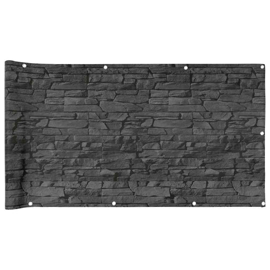 Vidaxl balkonscherm steenpatroon 700x90 cm pvc grijs