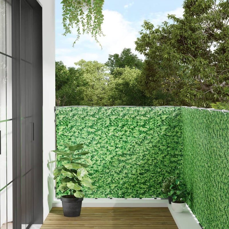 Load image into Gallery viewer, Vidaxl balkonscherm plantpatroon 800x120 cm pvc groen
