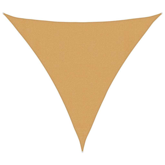 Vidaxl zonnezeil 160 g m² driehoekig 3,6x3,6x3,6 m hdpe zandkleurig